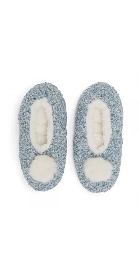 Boucle With Loops Slipper - Tranquil Blue