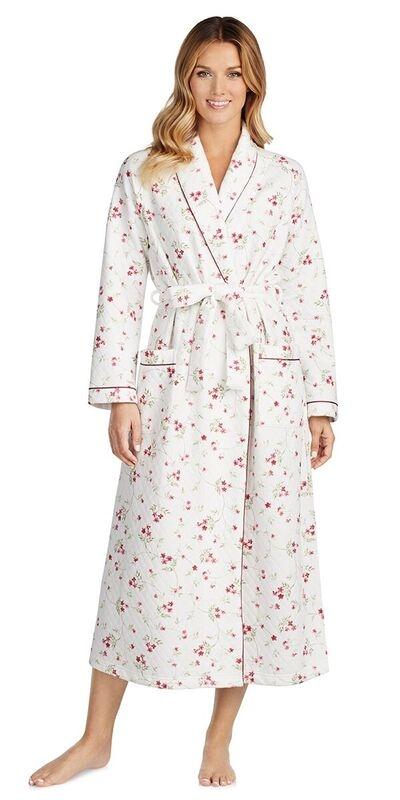Diamond Quilt Wrap Robe - Vine Floral