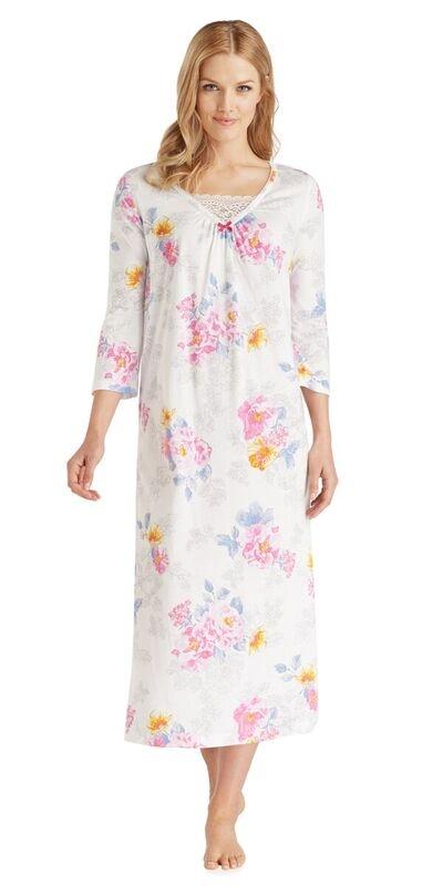 Cotton Jersey Long Gown - Sketch Flora