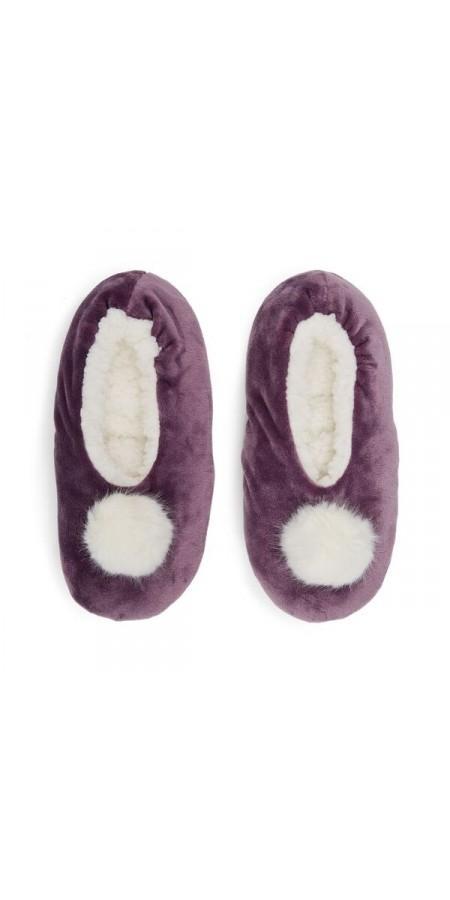 Luxe Velvet Slipper - Plum Wine