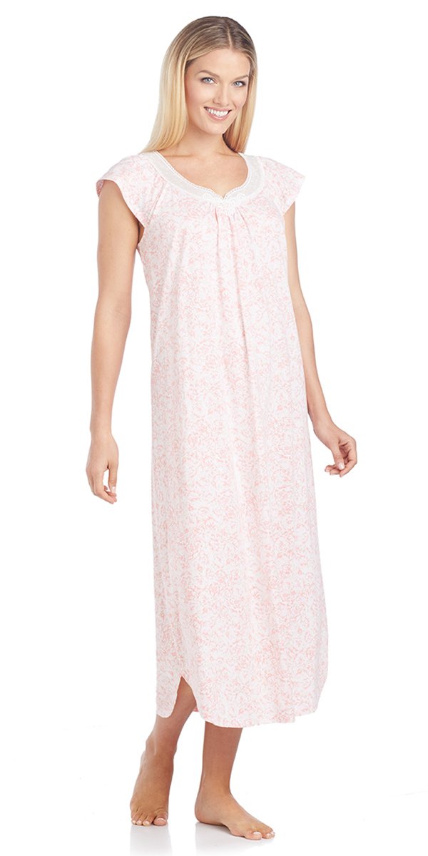Cotton Jersey Flutter Long Gown - Bed Of Mums