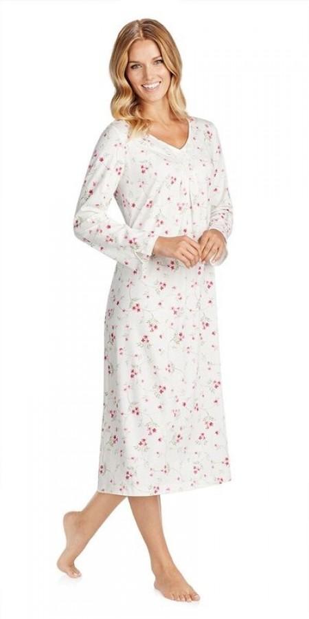 Soft Jersey Long Gown - Vine Floral