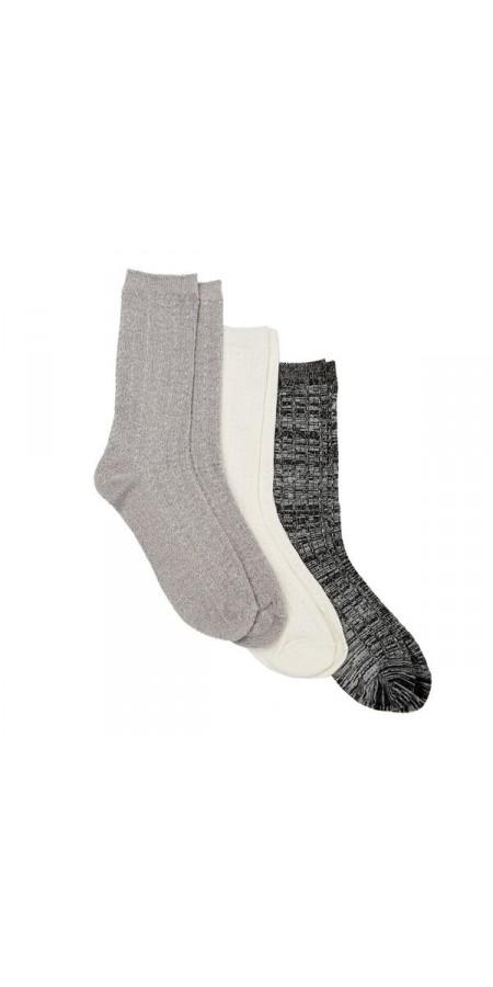 Plushfill® Tuckstitch Crew Sock 3 Pack - Black