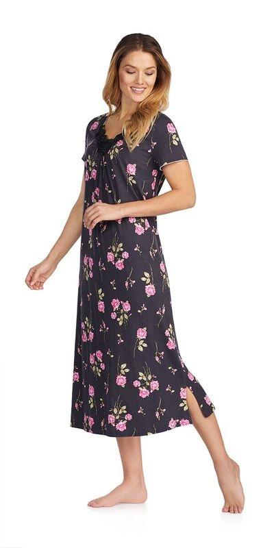 Soft Jersey Long Gown - Rose Branch