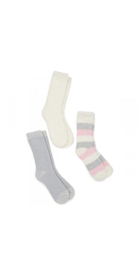 Tactel Crew Socks 3 Pack - Ivory Novelty Heather