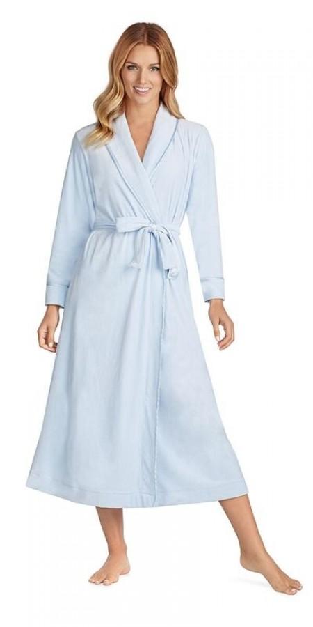Plush Luxe Velour Robe - Blue Ice