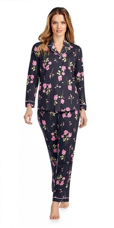 Soft Jersey Long Pj - Rose Branch