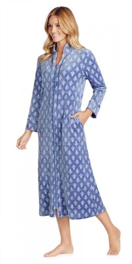 Plush Lux Velour Robe - Damask