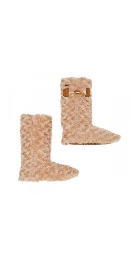 Poodle Slipper Bootie - Beige