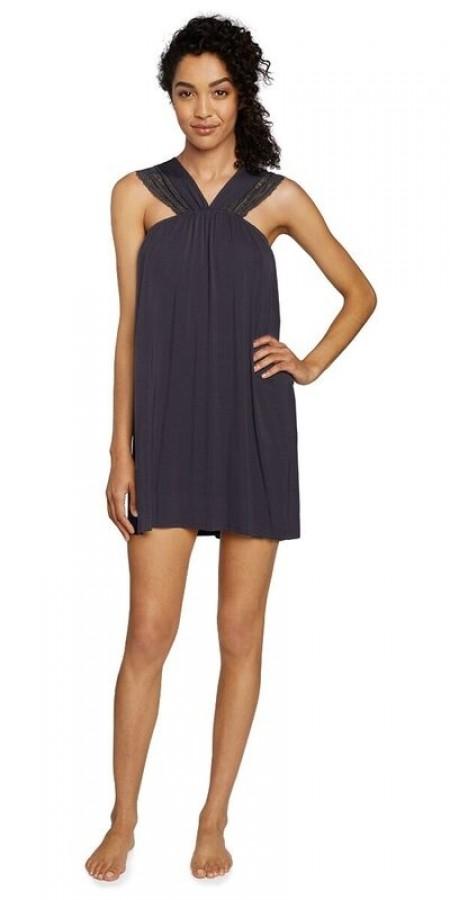 Lace Modal Jersey Chemise - Gray