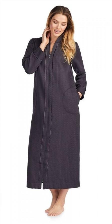Double Diamond Quilt Long Zip Robe - Nine Iron