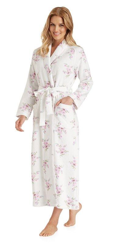 Diamond Quilt Long Robe - Petal Twin