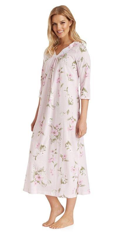 Cotton Jersey Long Gown - English Petal