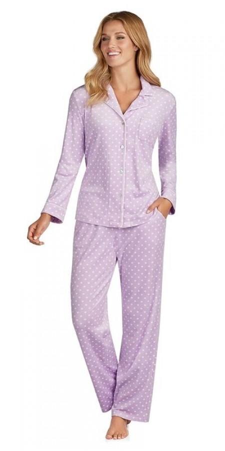 Luxe Cozy Fleece Long Pj - Dot