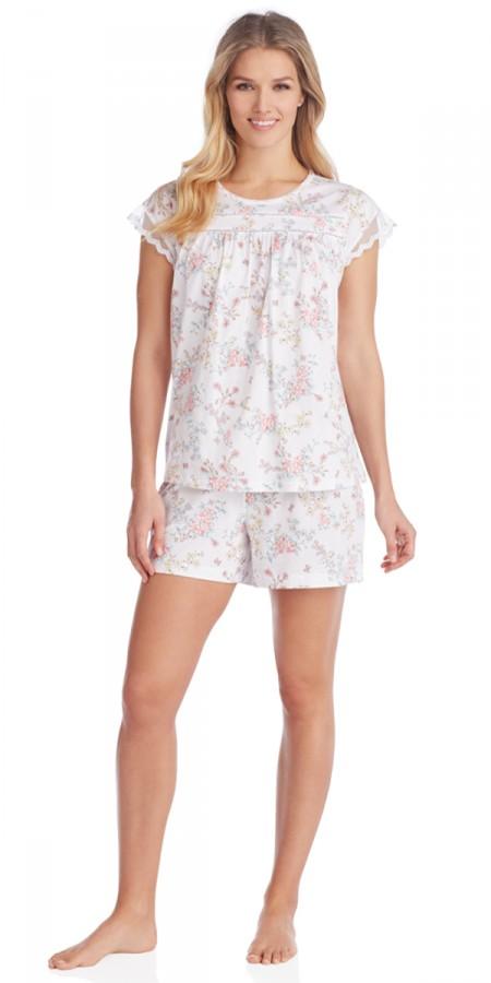 Cotton Jersey Short Pj - Bird Floral