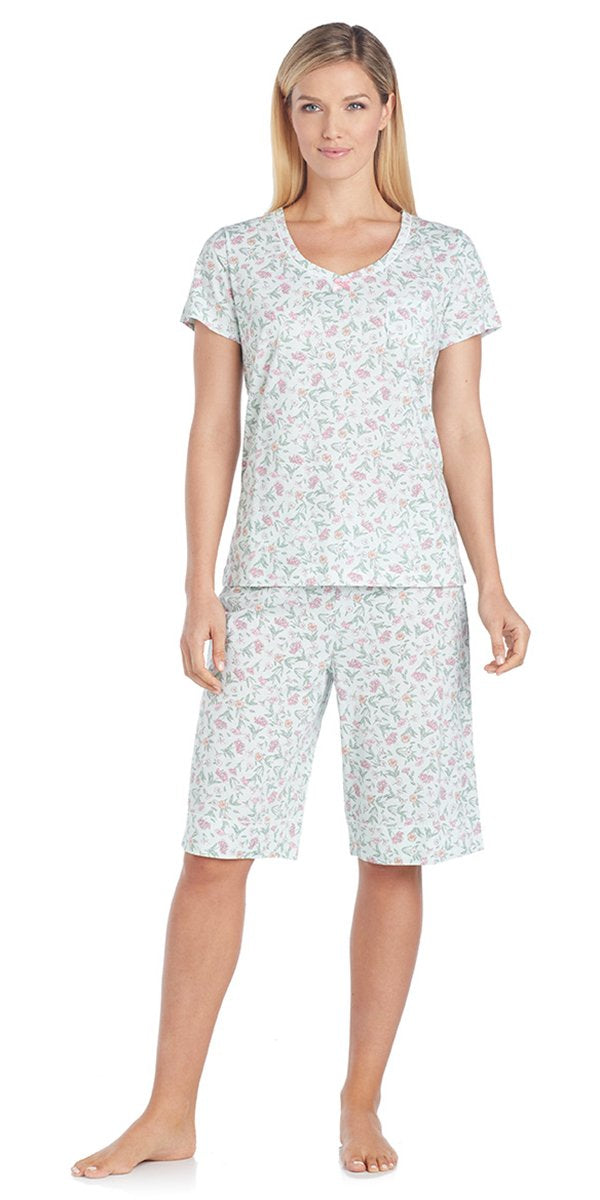 Cotton Jersey Bermuda Pj - Flower Toss