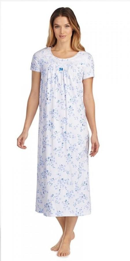 Cozy Jersey Long Gown - Floral Twin
