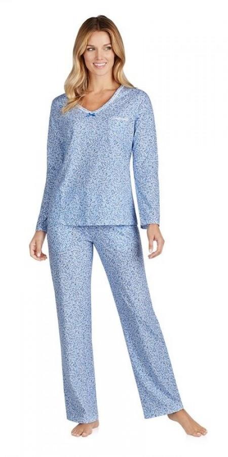 Heritage V-Neck Pj - Mixed Berry Floral Blue