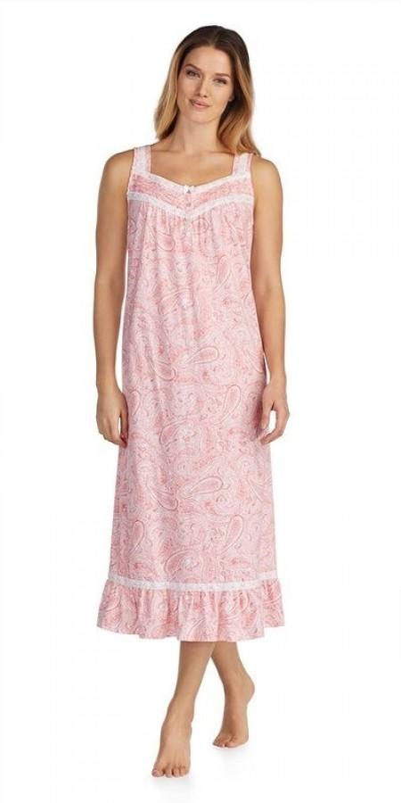 Soft Jersey Long Gown - Water Paisley
